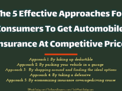 The 5 Effective Approaches For Consumers To Get Automobile Insurance At Competitive Price