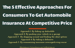 The 5 Effective Approaches For Consumers To Get Automobile Insurance At Competitive Price